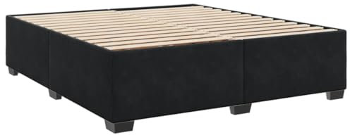 vidaXL Bettgestell, Bettrahmen mit Lattenrost, Polsterbett Bett für Schlafzimmer, Doppelbett Schlafzimmerbett, Schwarz 200x200cm Samt