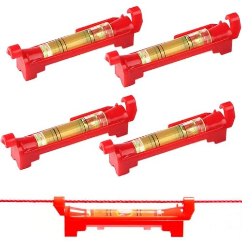 4 Stück Schnurwasserwaage Schnurwasserwaage,Rot Wasserwaage Schnur,Schnurwasserwaage Profi,Schnureisen,Richtschnur,Schlauchwaage,Für Maurerarbeiten, Klempnerarbeiten, Rinnenarbeiten, Spirit Level