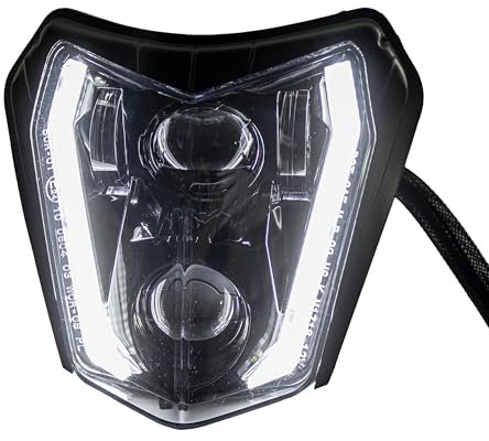 HQV LED Scheinwerfer für KTM mit E-Prüfzeichen, Plug/Play für KTM SMC-R, KTM ECX, KTM XC-W/XCF-W, KTM ENDURO-R, KTM FREERIDE/E-XC/Legaler Betrieb auf öffentlichen Straßen durch ECE Zulassung