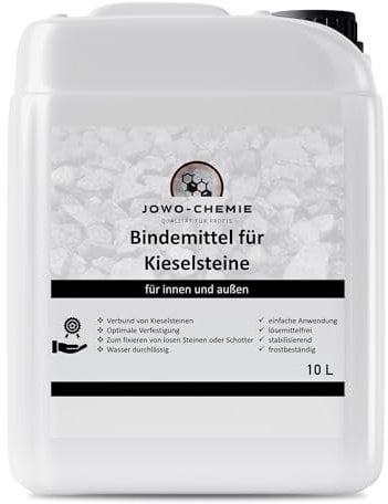 JOWO-CHEMIE Liant pour gravier / paillis (10 l) - Liant pour gravier, gravier, paillis et paillis de toutes sortes - Chemin de jardin - Chemin de pierre (10 l)