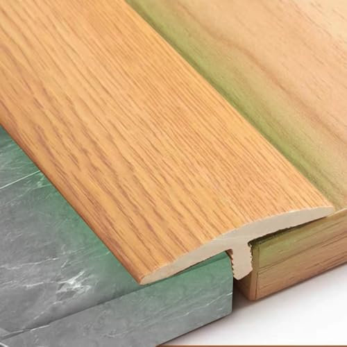 QSPNVFB 4cm T-Profil Übergangsleiste Boden Reducer, PVC Selbstklebend Türschwelle Parkett-Abdeckleiste, Ausgleichsprofil Für Laminat Fugen, Wasserdicht(Oak)