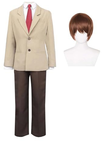 Jiumaocleu Death Note Cosplay Kostüm Light Yagami Cosplay Schuluniform Anzug Outfits Komplettes Set Rollenspiel für Karneval Halloween Party