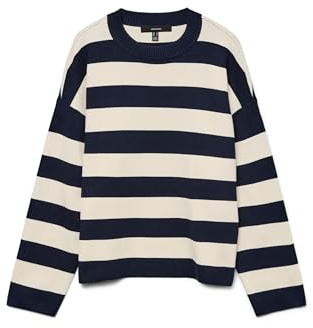 VERO MODA Damen Vmsilje Ls O-Neck Boxy Pullover Noos Vmsilje Ls O-Neck Boxy Pullover Noos (1er Pack)