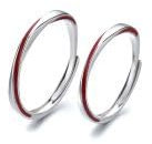 MILANG Anello Coppia Regolabile in Argento Sterling 925 con Filo Rosso, Fedi Nuziali e Anelli di Promessa, Regalo di San Valentino per Donna e Uomo