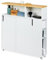 Relaxdays Carrito Auxiliar Estrecho, 6 Compartimentos, Portaescobillas, 79x17x75 cm, Baño, MDF, Bambú, Blanco/Natural, Tablero de Fibras
