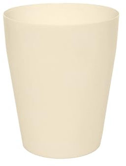 Sinoba Poubelle en plastique idéale pour chambre d'enfant, bureau, cuisine, hauteur : 26,5 cm, 12 l, blanc crème