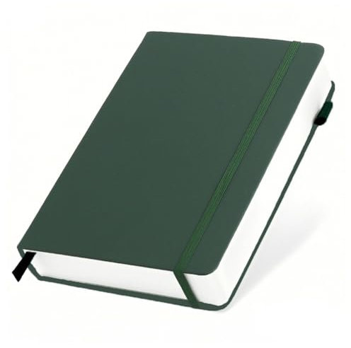 AUMAYCO Notizbuch A5, Hardcover Journal Notizbücher mit 160 Blatt/320 Seiten, Kunstlederbezug Notizbuch mit Elastischem Verschlussband für Schule, Büro, Schreiben - Grün