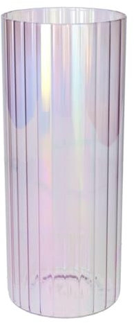 INNA-GLAS Deko Vase BLANDINA, Glas, Rillen, lila-irisierend-transparent, 24cm, Ø10cm - Blumenvase