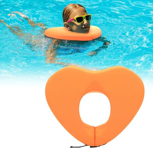 Geelin Collar de natación flotante para soporte de cabeza y cuello, relleno de partículas de plástico de espuma (no inflable), dispositivos de flotación para adultos, se adapta a la mayoría de tamaños