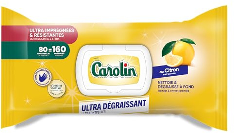 Carolin Lingettes Multi-Surfaces Ultra-Dégraissantes au Citron x80