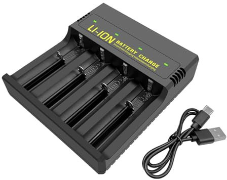 divuukyi USB C Input 18650 Battery Charging Box For 18650/26650 16340 14500/18500 Lithium Batteries Fast Charging Charging Dock