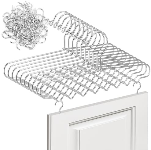 Otoolling 10 Pack Cabinet Door Painting Hanger Bottom with Wavy Painting Brackets with 50 Pcs Zinc Plated Metal Screw-in Cup Hooks Paint Drying Rack Cabinet Door Drying Rack