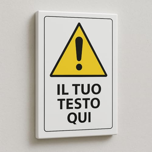 Mr Pubblicità - Cartello Personalizzato Pericolo o Lavori in Corso 30x20 cm in - Testo, Font e Colore a Scelta - Resistente Esterno/Interno - Prodotto in Italia (PERICOLO)