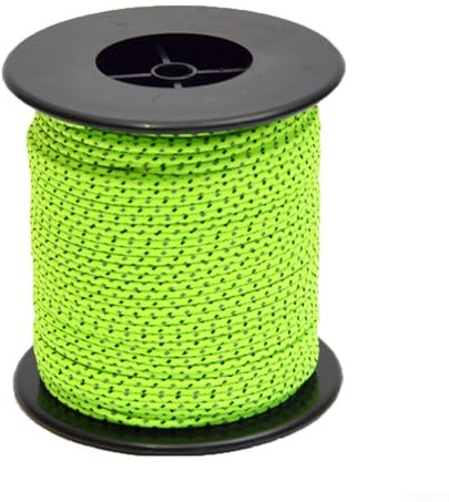 Reflektierendes Seil für den Außenbereich, 50 m, 2 x 5 mm, Abspannleine aus PP und Polyester für Camping und Zelt