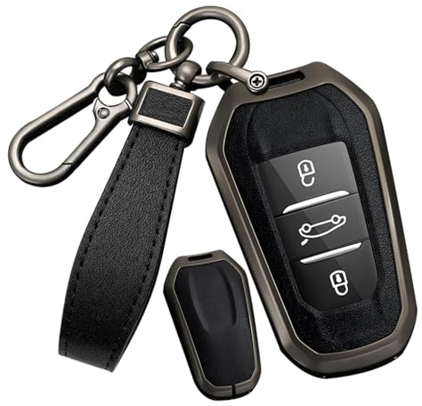 Rondrive Autoschlüssel Hülle Schlüsselanhänger passt für Peugeot 4008 2008 5008 308 Auto Schlüssel Fernbedienung Metall Schlüsselgehäuse für Opel Astra Schlüsselhülle Cover für Citroen Auto Zubehör