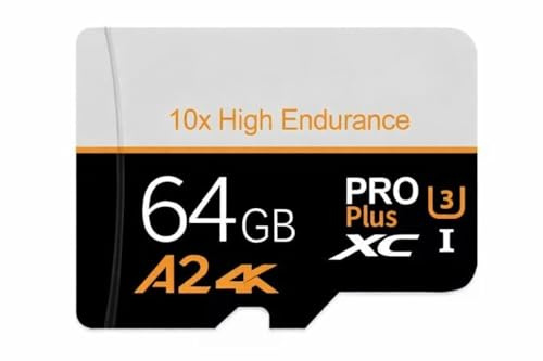 Tarjeta de Memoria Micro SD TF Gran Capacidad y Alta Velocidad – Almacenamiento Externo Portátil Compatible con Smartphones, Cámaras, Drones y Dash CAM - No Switch (64, GB)