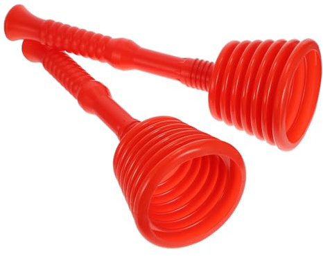 ibasenice 2 Pezzi Pompa Stura WC in Gomma Rosso, Ventosa per Sturare Lavandini e Scarichi, Leggera ad Alta Pressione, per Bagno e Cucina