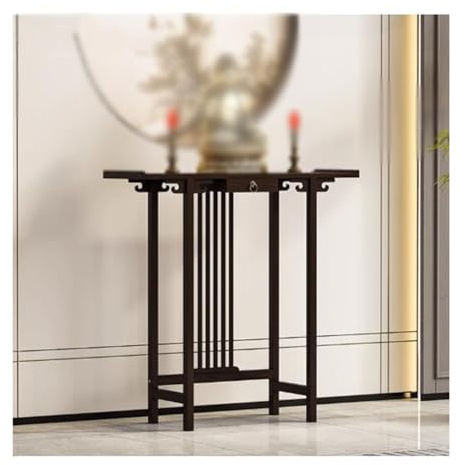 Table de Console Slim Bamboo Entrée avec tiroir, Table de canapé de Couloir étroite pour Le Salon, Armoire de Rangement côté Mur