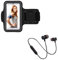 Pack Sport per Huawei P30 Lite Smartphone (auricolari Bluetooth in metallo + braccio) Corsa T6 (nero)