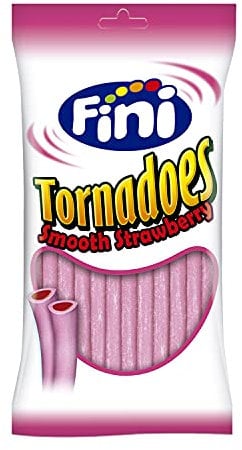 Finipalos Rellenos de Fresa | Regaliz de Goma Tornado | Gel Dulce en Bolsa de 180 gr.