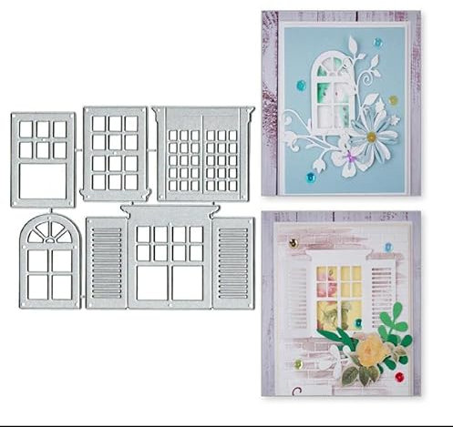 5 fustelle per tende da finestra, per lavori fai da te, 5 pezzi, per tende da finestra, album di ritagli, biglietti, stencil per goffratura fai da te, per biglietti di carta, scrapbooking