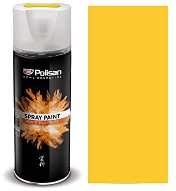 Polisan Spray Paint | Zinc Yellow | Perfect for Radiator, Plastic, Fabric, Metal, Wood, Bike, Marking | 400ml | RAL 1018 | Single Pack