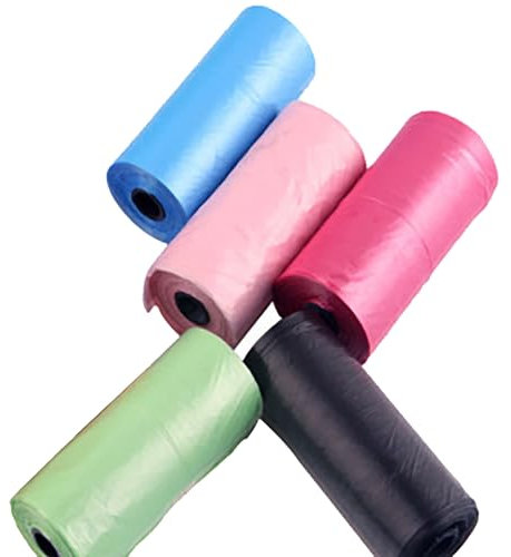 Wudaizhi 5 Rolls Trash Bags Mini Desktop Small Garbage Bags for Home Office Kitchen 25 * 30cm