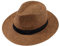 Chapeaux de soleil d'été pour homme - Chapeau panama en paille à large bord - Chapeau Fedora pliable de voyage pliable