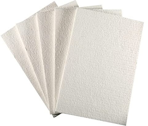 5 placas de fibra de cerámica de alta temperatura, 100 mm de largo, 100 mm de ancho, 50 mm de grosor