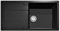 PLADOS EL9910 Fregadero de cuarzo de cocina empotrado con escurridor de 99 cm - Negro Metal