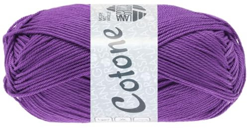 LANA GROSSA Cotone | Baumwollbasicgarn | Handstrickgarn aus 100% Baumwolle | 50g Wolle zum Stricken & Häkeln | 125m Garn FB 132