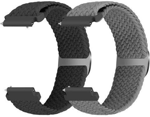 BTTNG Correas trenzadas de 20 mm compatibles con Amazfit GTS/GTS 2(Mini)/GTS 3/GTS 4 Mini/Bip S/Bip S Lite/Bip U/Bip U Pro, pulsera deportiva de nailon elástico suave para mujeres y hombres