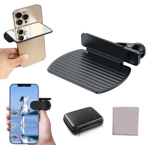 Andoer Tragbares Smartphone-Kameraspiegel-Reflexionsclip-Kit mit Tragetasche, Reinigungstuch, verstellbarem Handy-Reflexionsclip