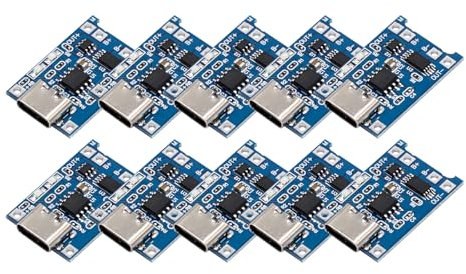 ARCELI 10 pezzi 18650 al litio Battery Charger Module, 4056 Type-C USB 5V 1A Li-Ion batteria ricaricabile modulo di ricarica con doppia protezione