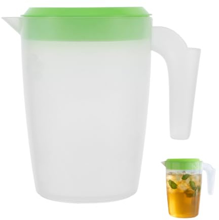 Cabilock Kühlschrankkrug 1L mit Deckel, Wasserkrug und Saftkrug für Kalte Getränke, Eistee, Wasser und Saft, Getränkekrug für Kühlschrank, Küche, Tisch und Party