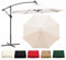 Housse de rechange pour parasol 6 baleine/8 baleine, Toile de rechange pour parasol rectangulaire 2/2,7/3m Toile Parasol Pour Jardin Terrasse Plage Piscine Marché(Size:2.7m/9ft-6 ribs,Color:White)