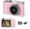 Digitalkamera Sheewey 2,4 Zoll mit 32 GB Speicherkarte Kamera Fotokamera Full HD 1080P 64 Mega Pixel mit Autofokus und Dualkamera Ideales Geburtstags Mädchen
