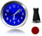 Selbstklebende Uhr Armaturenbrett, Mini Auto Uhr, Kleine Uhr Universelle für Auto mit Lüftungsschlitz Clip und Klebepad, Uhr Klein Geeignet für Dashboard Auto Dekoration Home Decor(Blau)