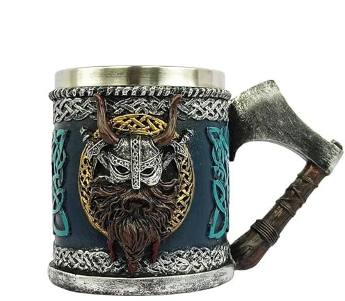 Gothic Coffee Cup - 450ml Gothic Beer Mug | Vikings Skull Mug | Vikings Beer Mug Tankard for Men | Large Capacity Beer Cup, Multi-Functional Tea Mug for Mother, Father, Friends