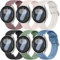 Meliya 6 Piezas Correas para Samsung Galaxy 7 6 5 4 40mm 44mm/ Watch FE 40mm/ Watch 6 Classic 47mm 43mm/ Watch 5 Pro 45mm,20mm Silicona Pulseras Reloj de Repuesto para Hombres Mujeres(6 Piezas G)