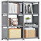 Bücherregal mit Fächern,würfelregal aufbewahrungsregal regalsystem,bookshelf, cube shelf für Schlafzimmer,Wohnzimmer, Home Office,Zur Aufbewahrung von Büchern, Kleidung,Spielzeug (grau, 6 Gitter)