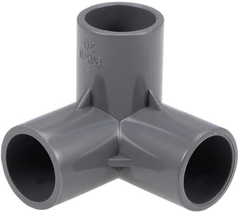 TOP-VIGOR 10Pcs 20mm 3 Way Elbow PVC Pipe Fitting, Tee Slip Corner Connector Fittings, Elbow Joint Plastic Right Angle for Irrigation Watering PVC Pipe, Gray