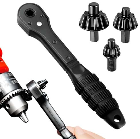Mzzsveuy 2-in-1 Ratchet Drill Chuck Key Wrench – Universal Chuck Key Replacement Tool for Drill, Compatible with Most Electric Drills and Power Tools