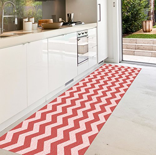 VINILIKO, Alfombra de vinilo, Rojo y Blanco, 66x150 cm