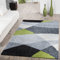 T&T Design Moderner Hochflor Teppich Shaggy Vigo Gemustert in Schwarz Grau Weiß Grün Top Preis!!, Größe:70x250 cm