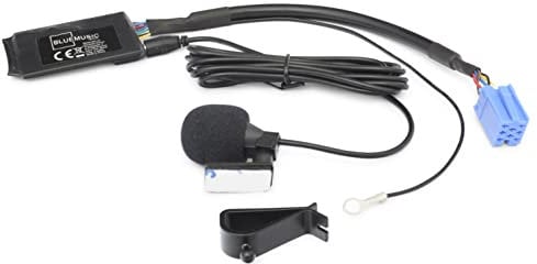 BlueMusic Bluetooth Freisprechen Audio Adapter kompatibel mit 8pin Mini-ISO Audi Chorus 2, Concert Symphony Navigation Plus 1/2, RNS-D - VW Gamma 5 MCD MFD 1 - SEAT Alana Aura - Skoda MFD1 Symphony