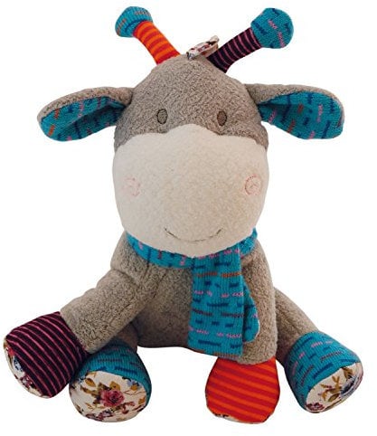 Bieco 04000341 Plüsch Giraffe Lollo, mit blauem Schal, hellbraun/mehrfarbig