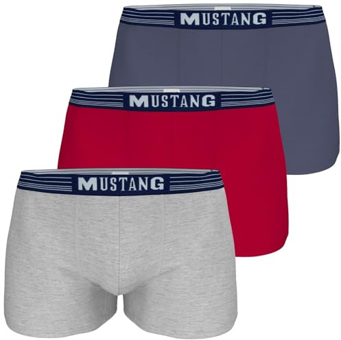 MUSTANG Men's Retro Shorts 3 Pack, Boxer Shorts, Pants, True Denim, S-XL