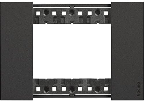 Bticino KA4803KG Living Now - Placca 3 Moduli, Nera, 135 x 50 x 10 cm