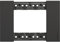 Bticino KA4803KG Living Now - Placca 3 Moduli, Nera, 135 x 50 x 10 cm